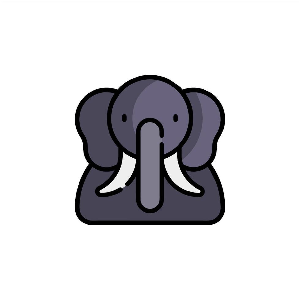 An elephant head icon in a flat style vector