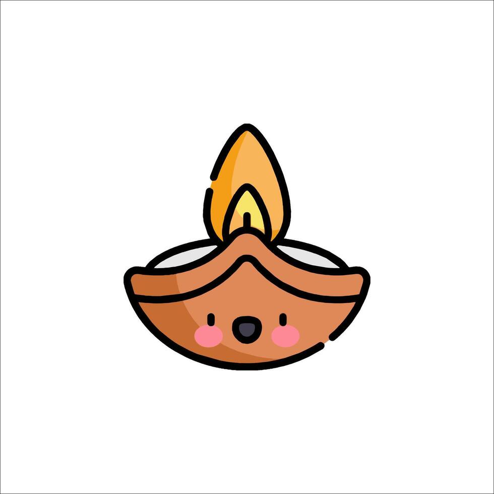 A cartoon candle with a face on it vector