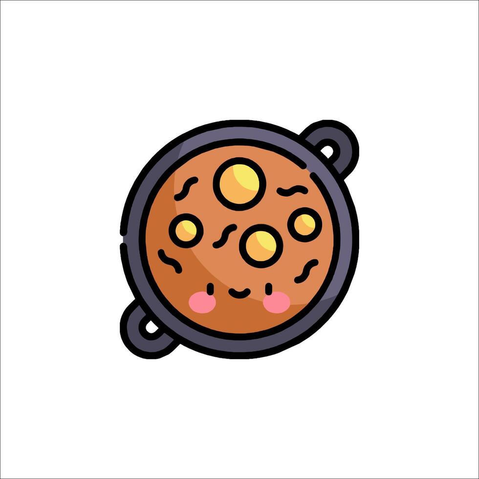 A cartoon dish with a face on it vector