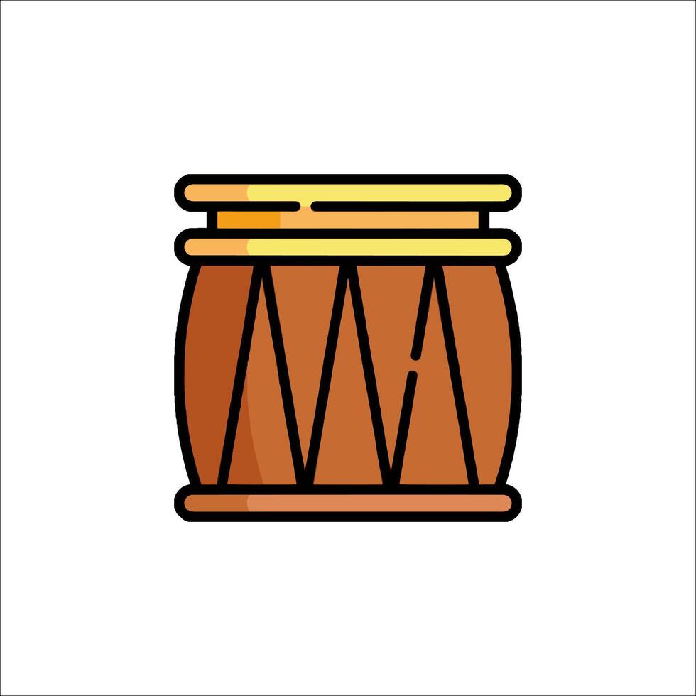 Drum icon in a flat style on a white background vector