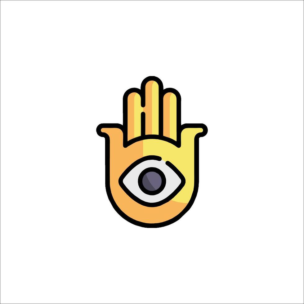 A hamsa hand with an eye on it vector