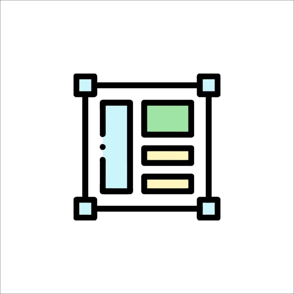 A square box with a square window and a square window vector