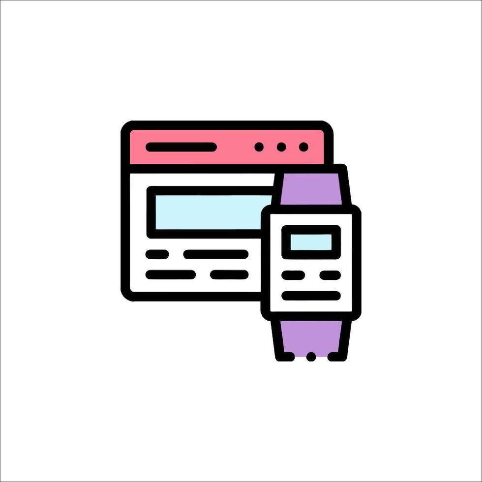 A web page and a watch icon vector