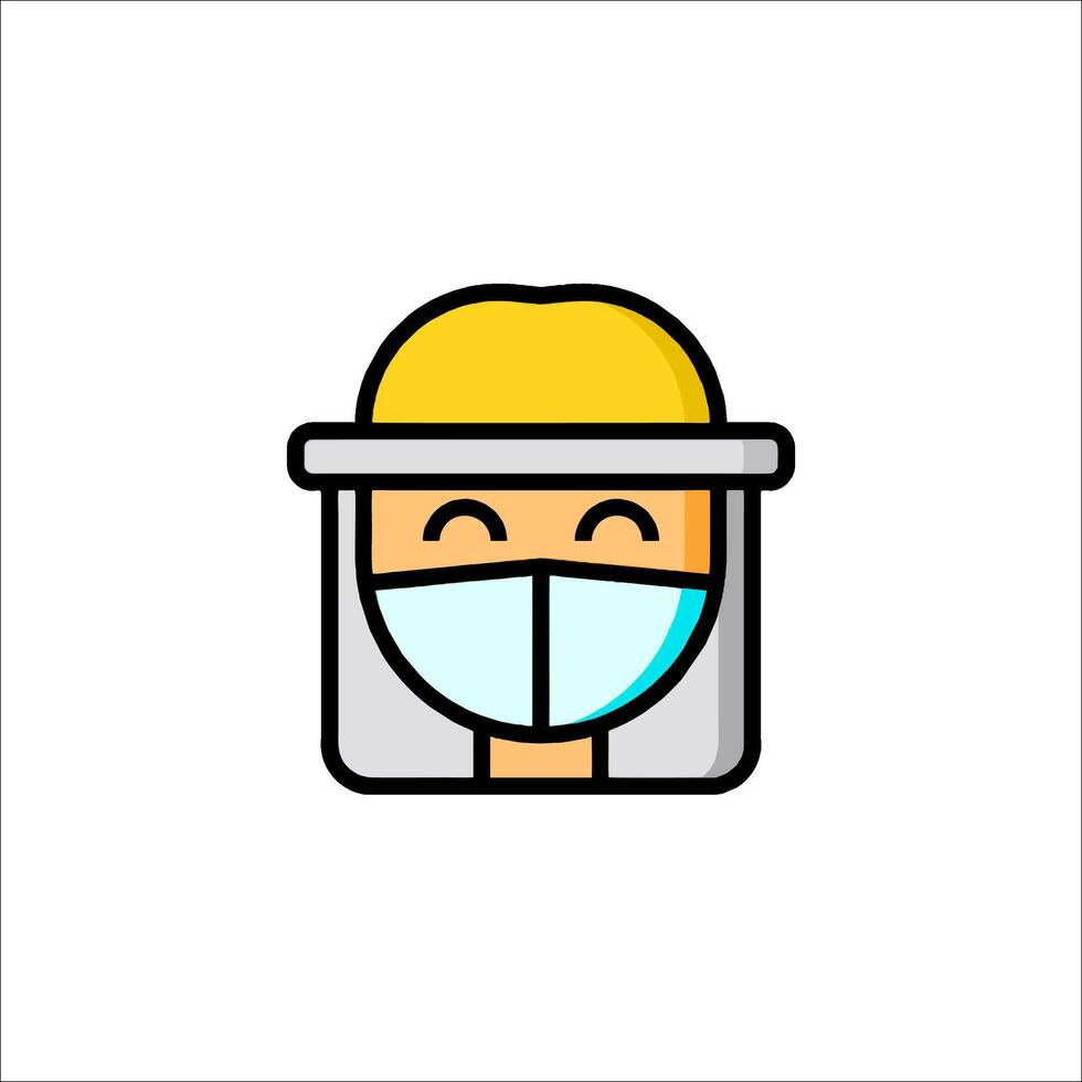 A man wearing a mask and hat vector