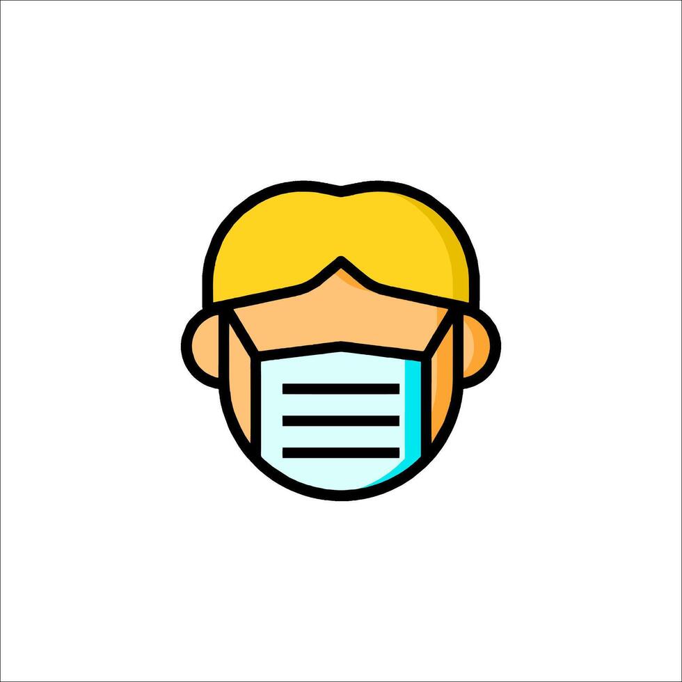 A man wearing a medical mask icon vector