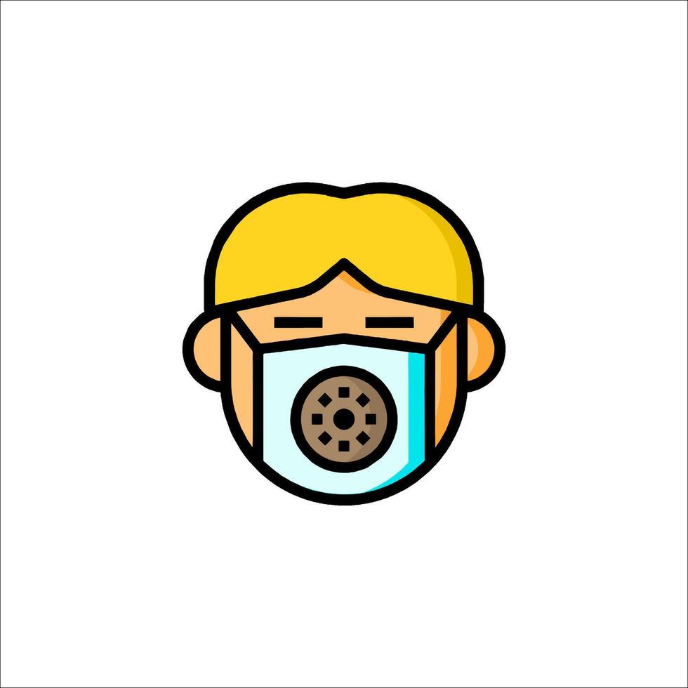 A man wearing a mask with a cookie in his mouth vector