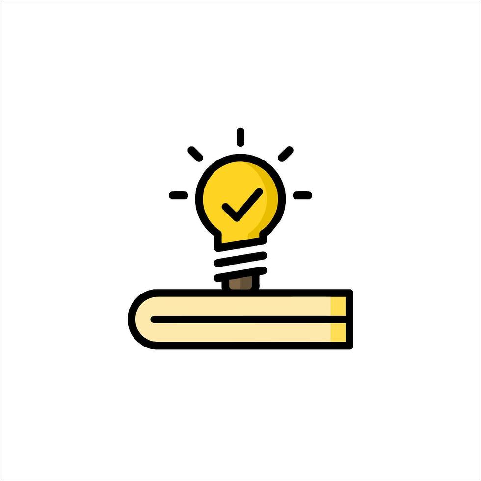 A light bulb on top of a book icon vector