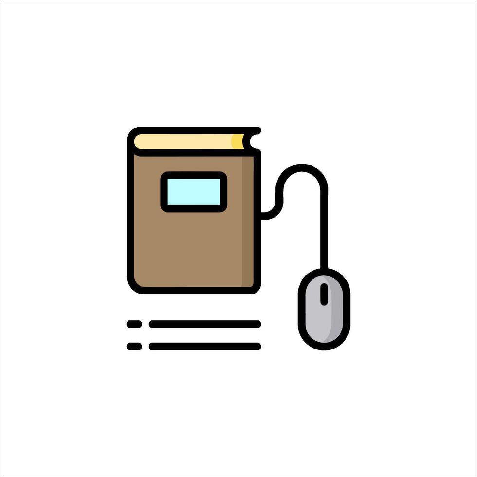 A book and a mouse are connected to a computer vector