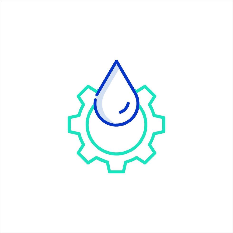 Water drop gear icon illustration vector