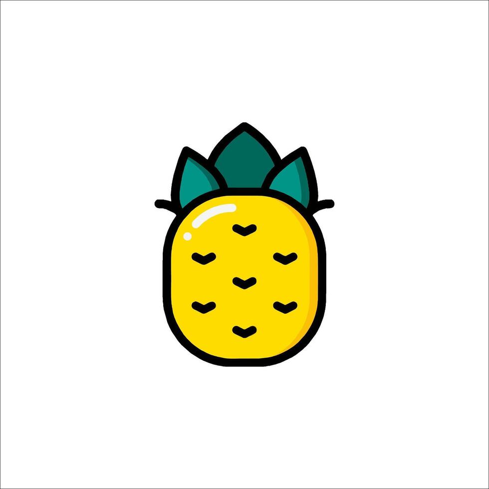 A pineapple icon with a green leaf on it vector