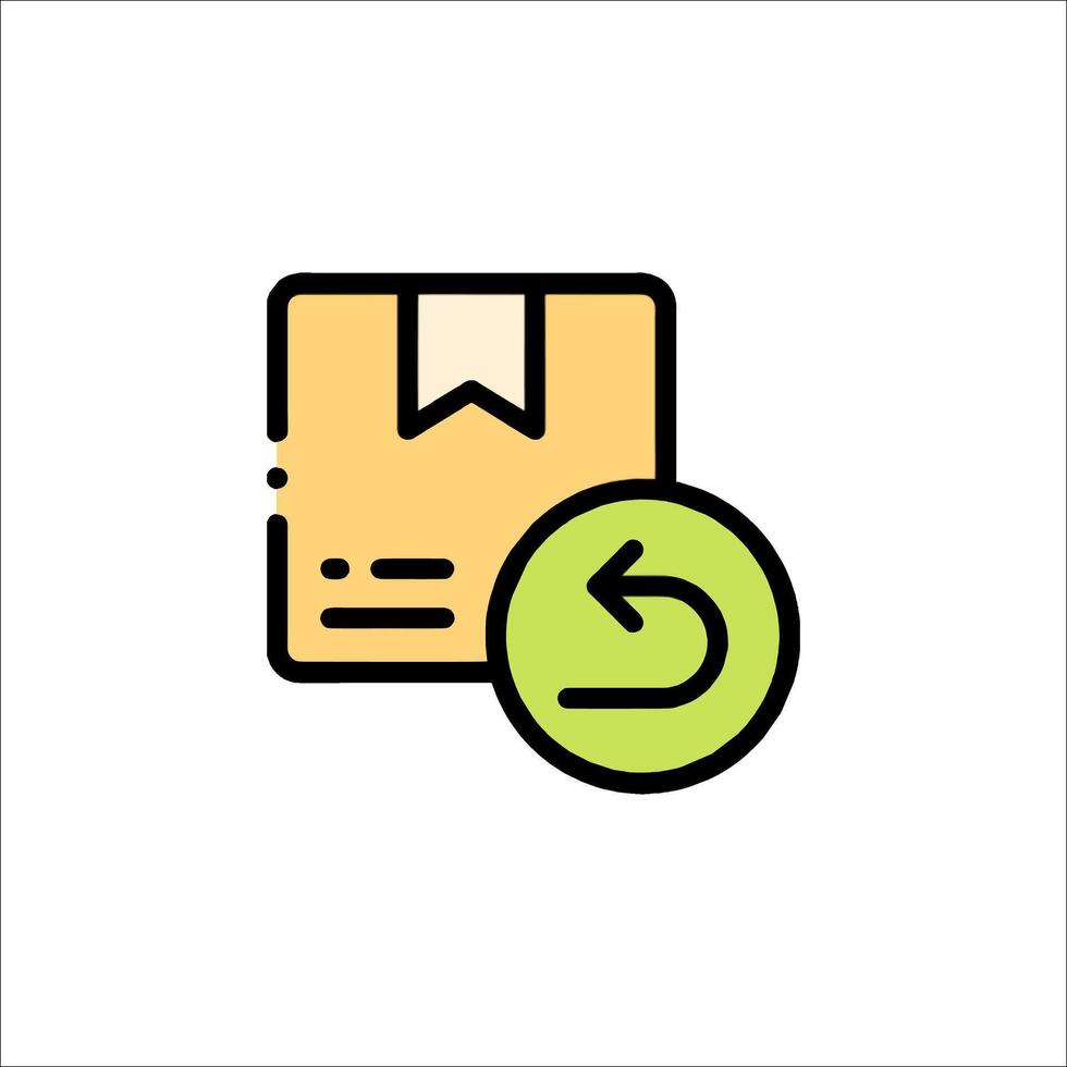 A green and yellow box with a green arrow pointing to it vector