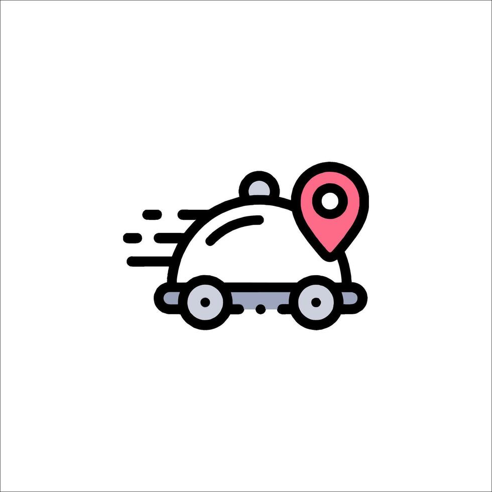 A car icon with a map pin on it vector