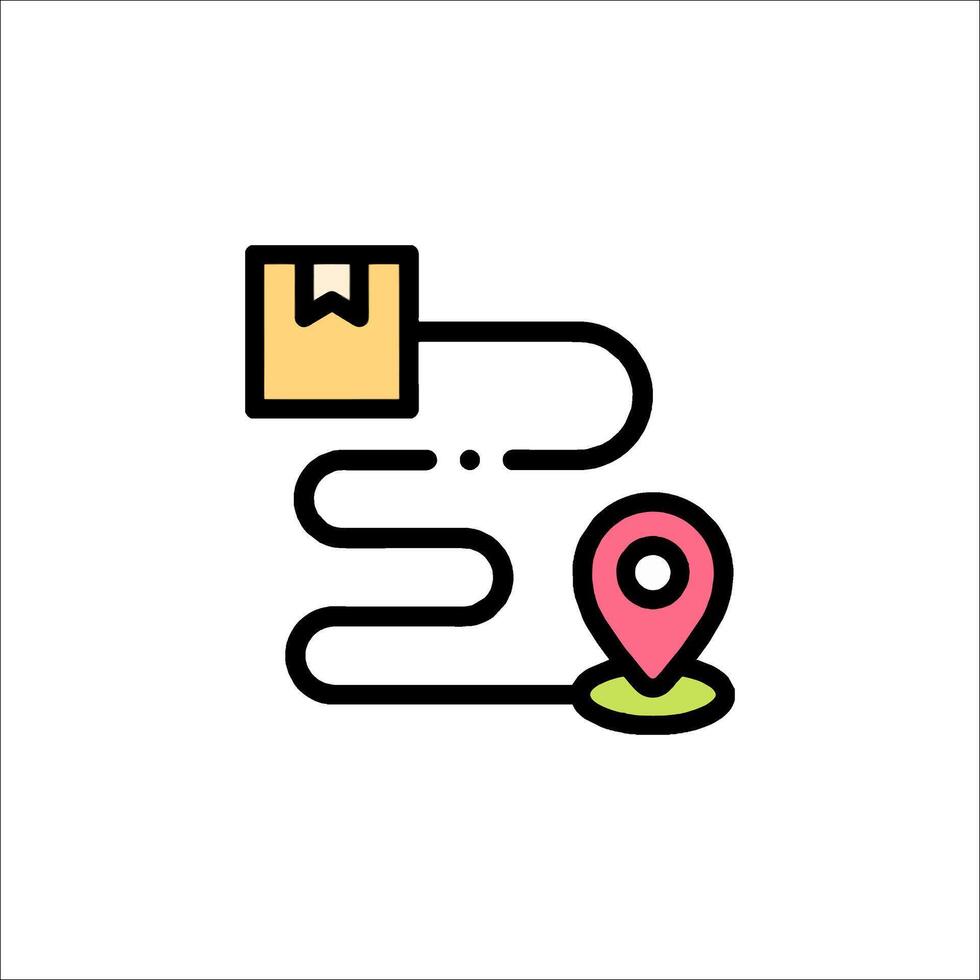 A map icon with a box and a map pointer vector