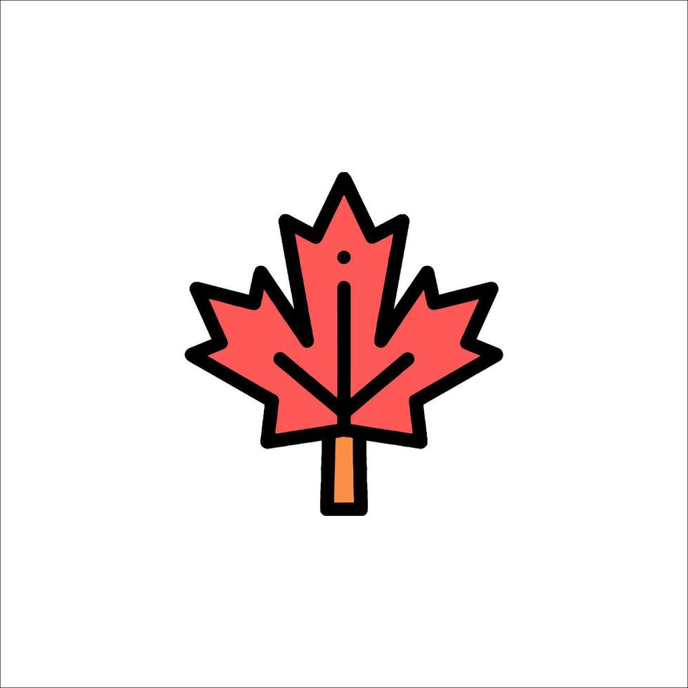 A red maple leaf icon on a white background vector