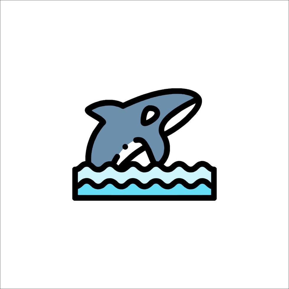 A dolphin jumping out of the water icon vector