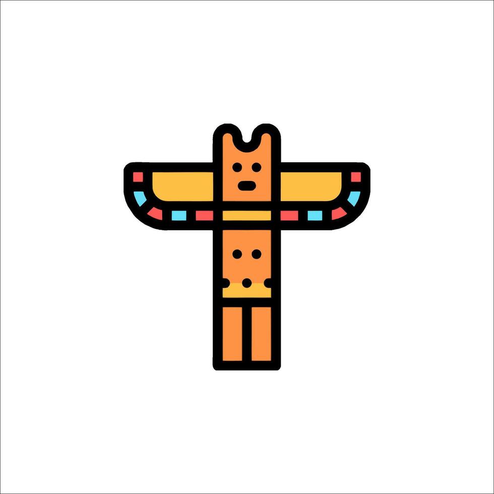 A colorful totem pole icon on a white background vector