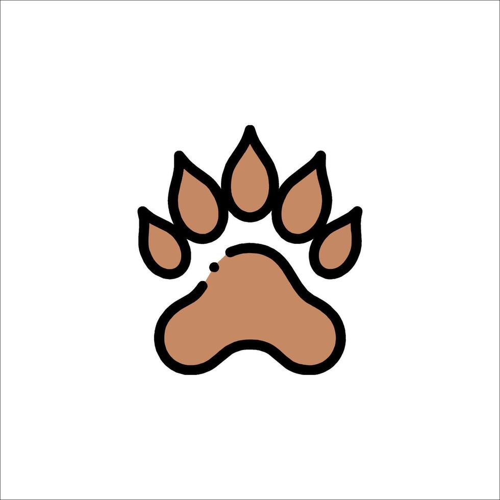 A bear paw icon on a white background vector