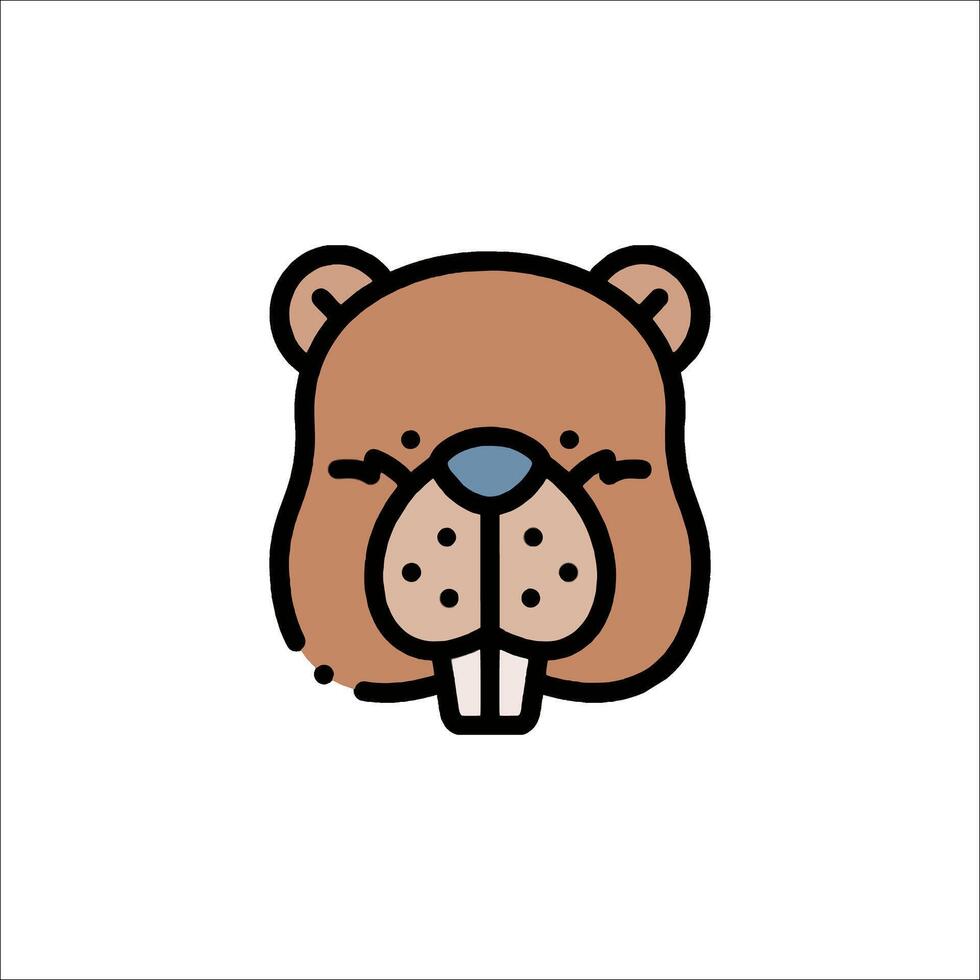 A cartoon bear head with a blue nose vector