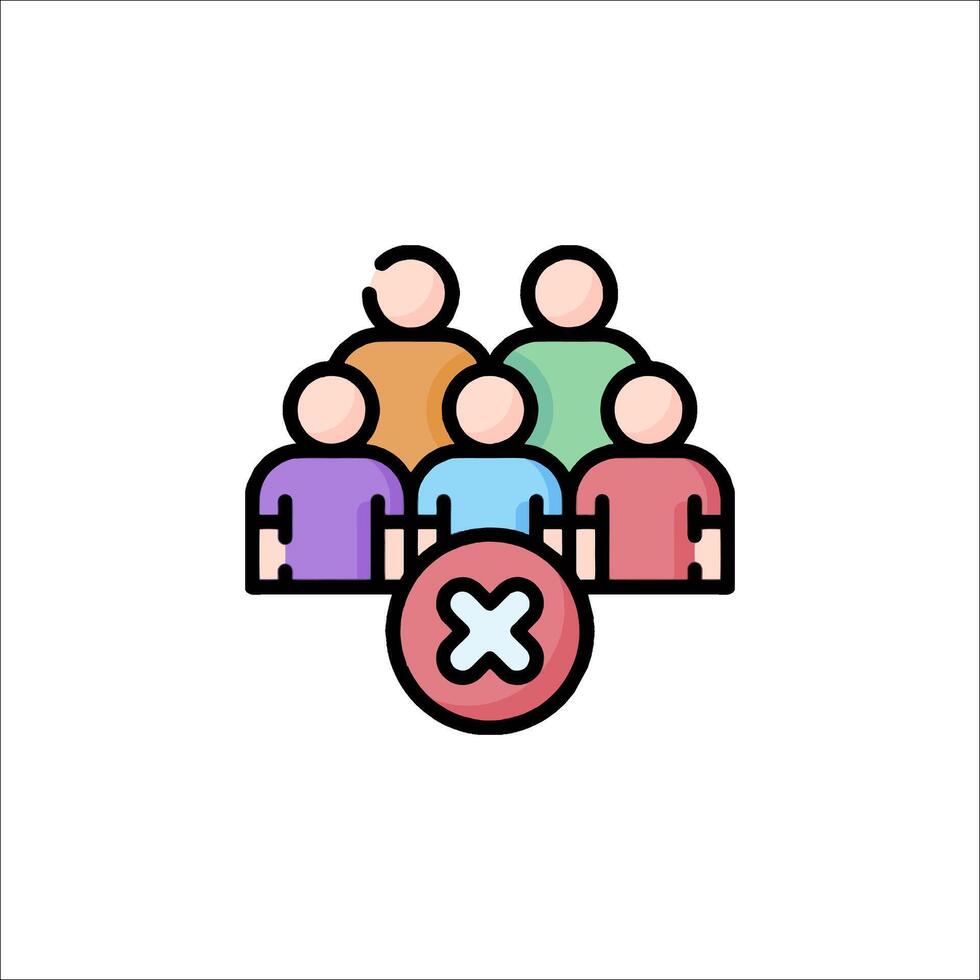 People with crossed out sign icon vector