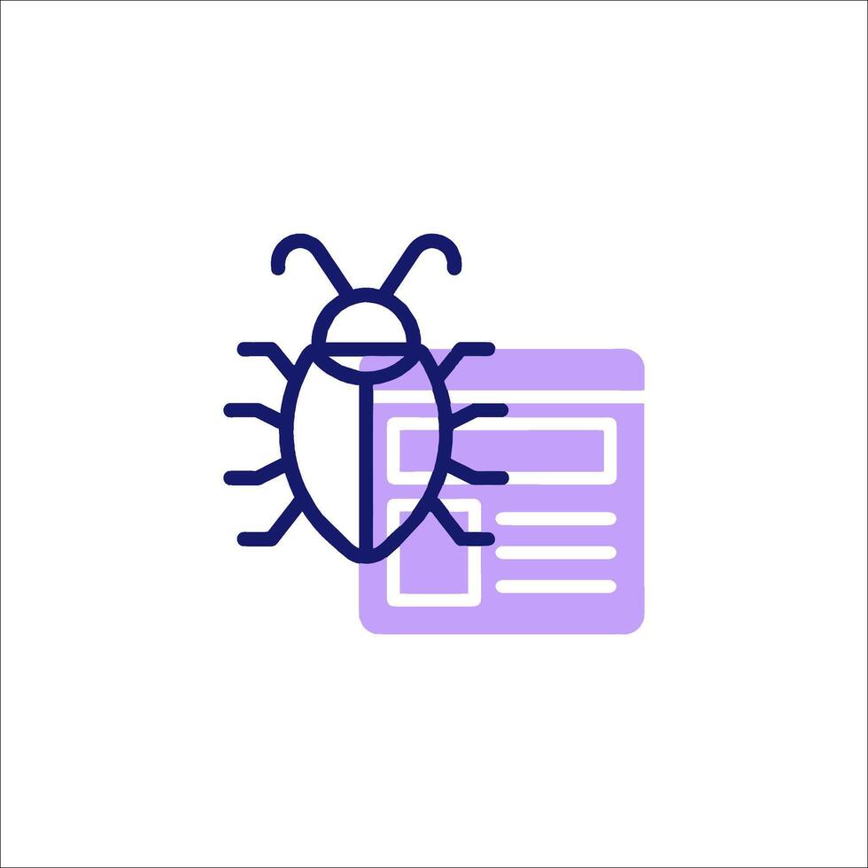 A bug icon on a white background vector