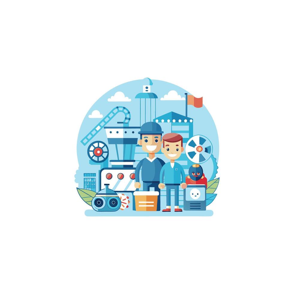 Cinema Set Cartoon Icon illustration. People Industrial Icon Concept Isolated . Flat Cartoon Style vector