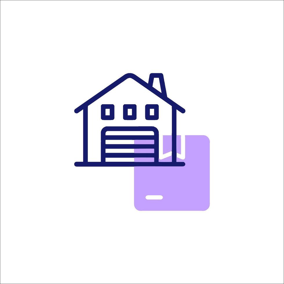 A house with a garage icon vector