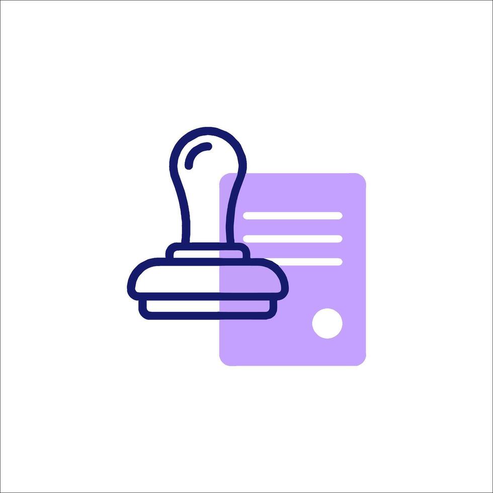 A stamp on a document icon vector