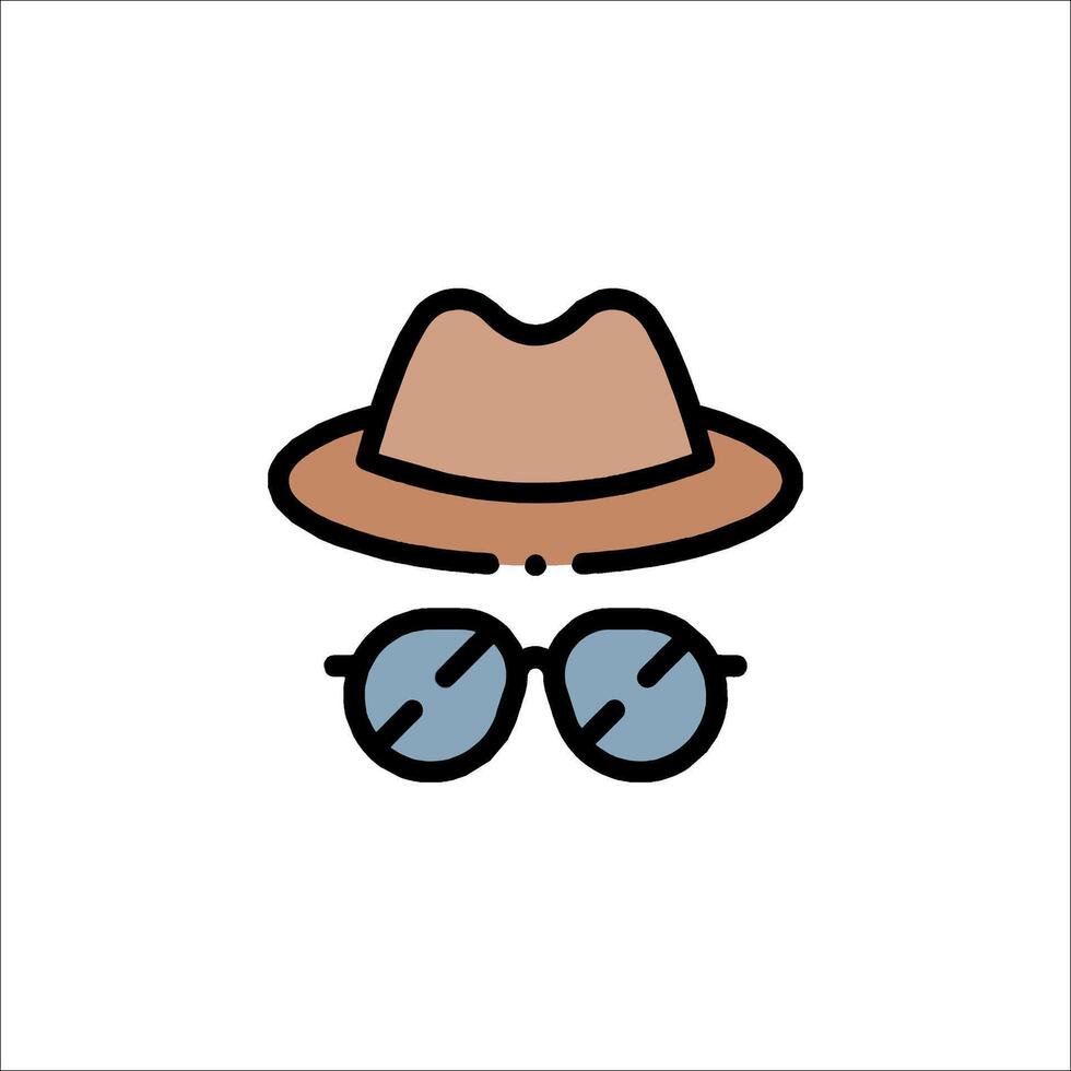 A hat and sunglasses icon vector