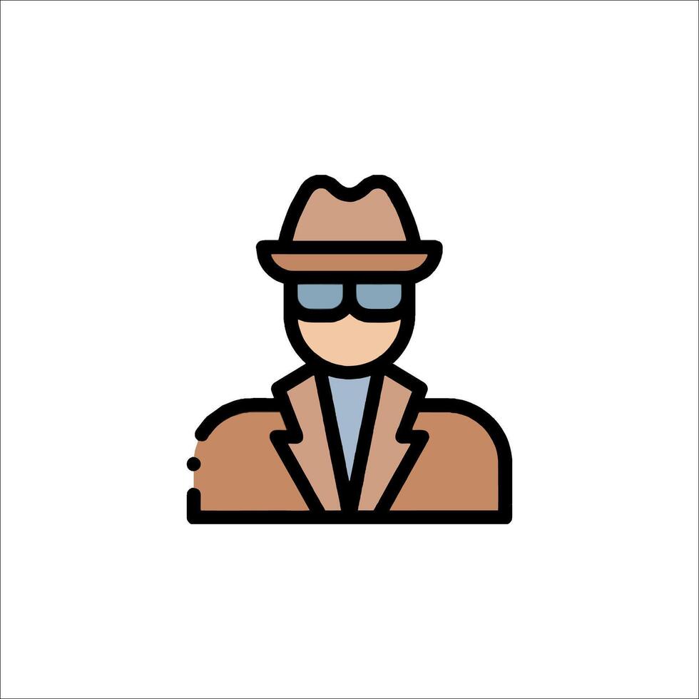 A man in a hat and sunglasses icon vector