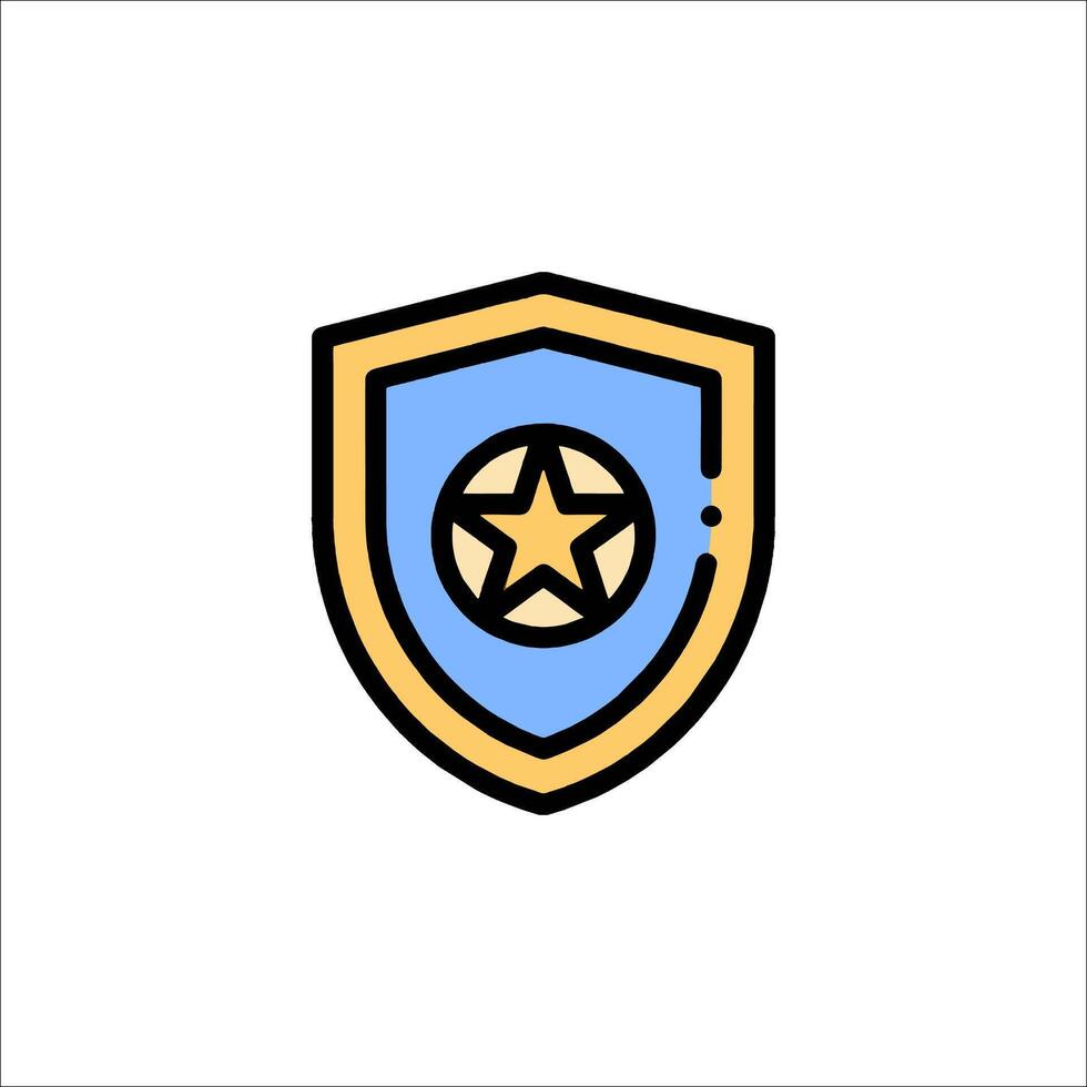A shield with a star on it vector