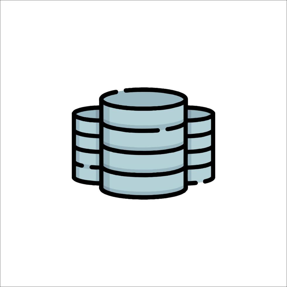 A stack of data storage containers icon vector