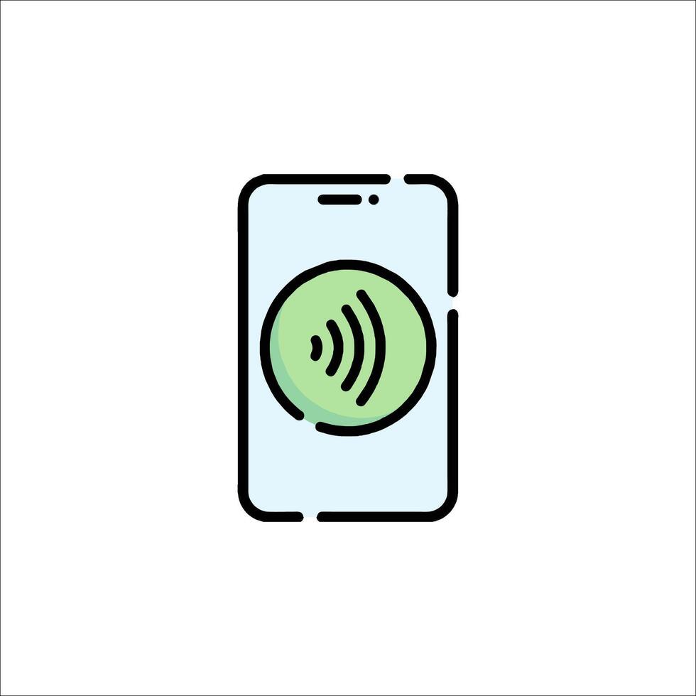 A phone with a green circle on it vector