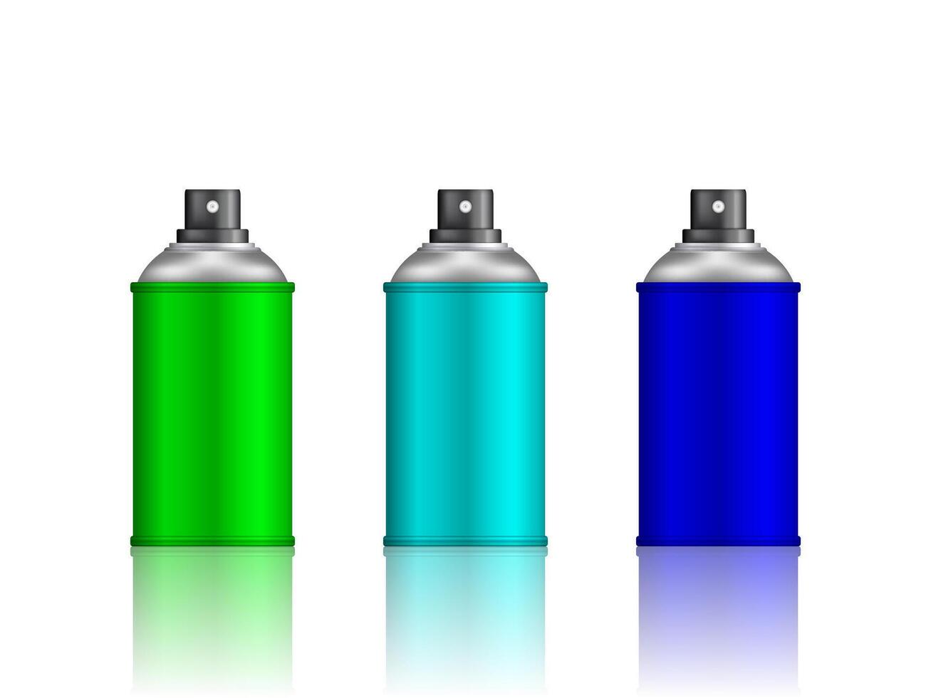 Set of realistic spray paint on white background. Mockup aerosol paint isolated for ads, web banner and etc. illustration EPS 10. vector