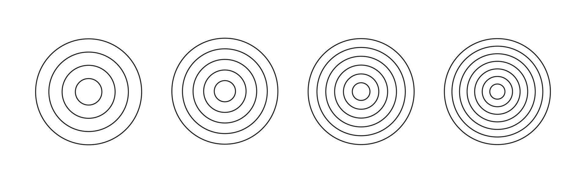Polar grids concentric circles. Wheel of life, habits tracker. Circle diagrams divided on segments. Blank polar graph paper. Graphic template. vector