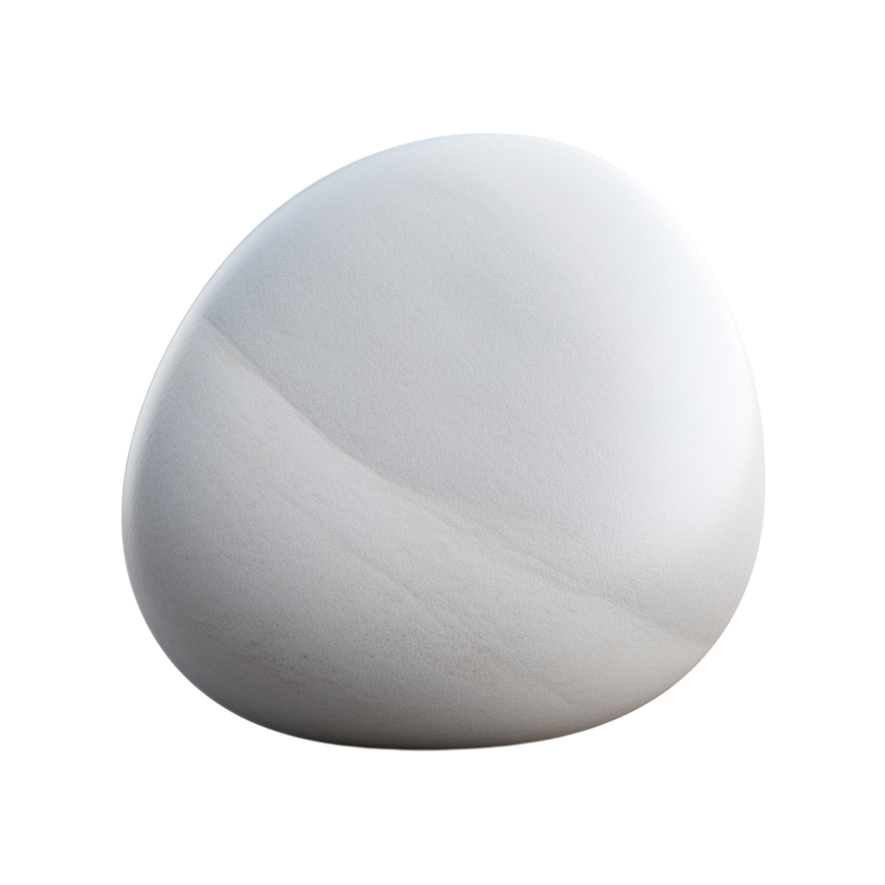Smooth Round Marble Stone with White Surface for Decorative and Naturalistic Uses png