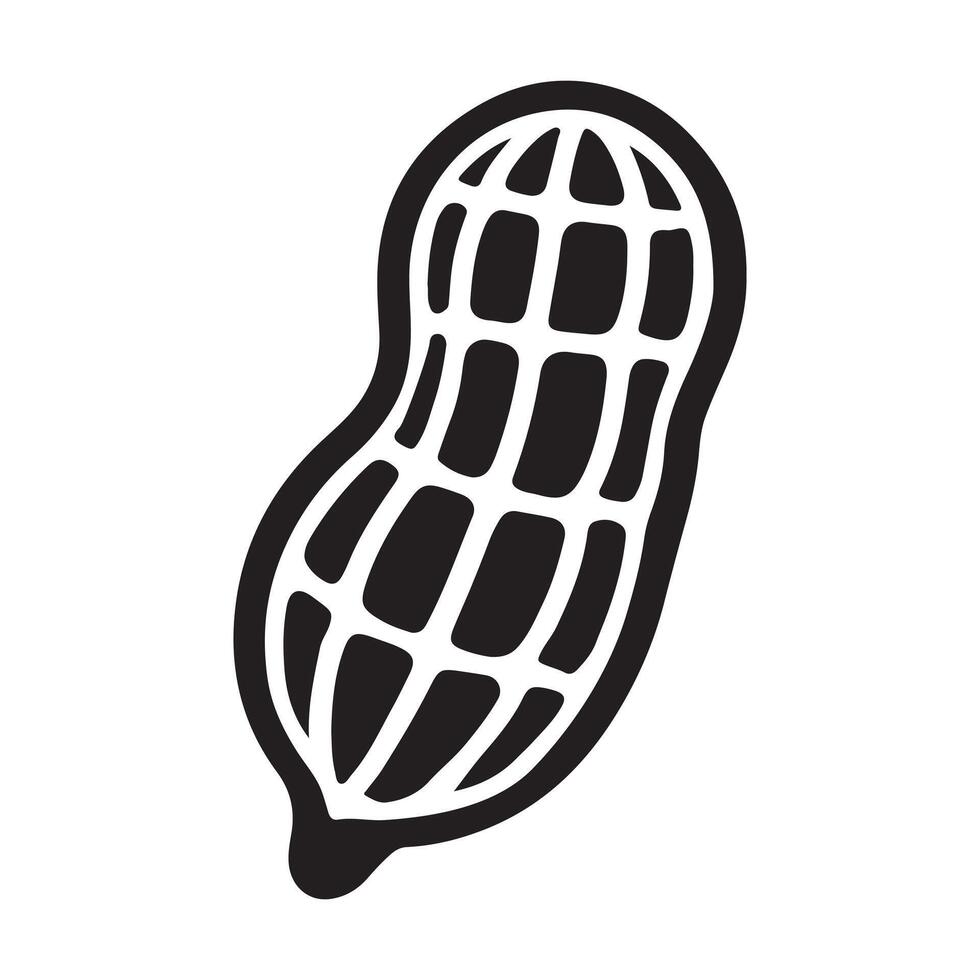 High-Quality Peanut Silhouette Illustration for Design Projects vector