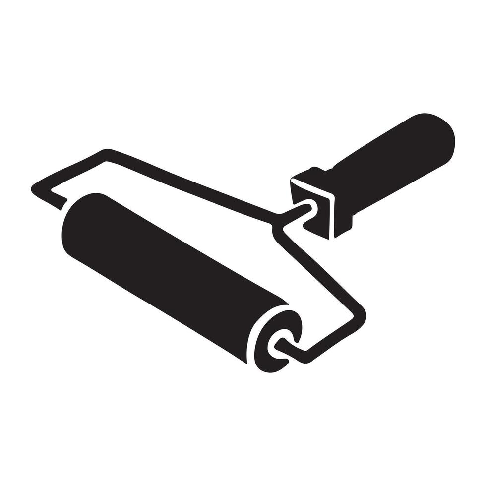 Paint Roller Tool Silhouette Illustration for Home Improvement vector