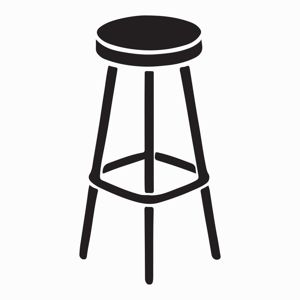 Simple Black Silhouette Bar Stool Illustration vector
