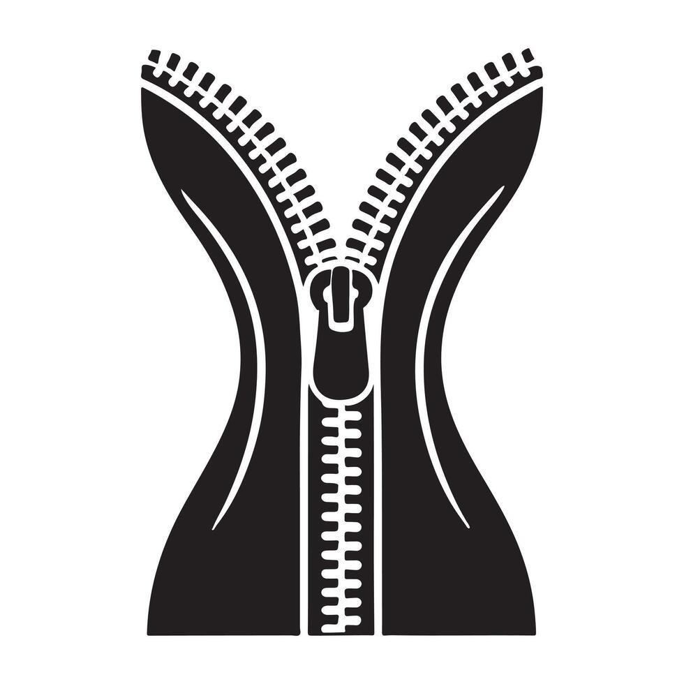 Silhouette of a Corset with a Zipper vector