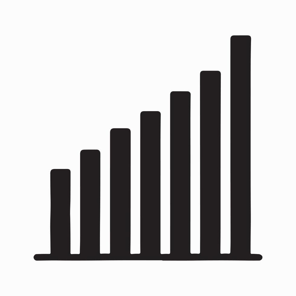 Increasing Bar Chart Graph Showing Steady Growth in Business vector