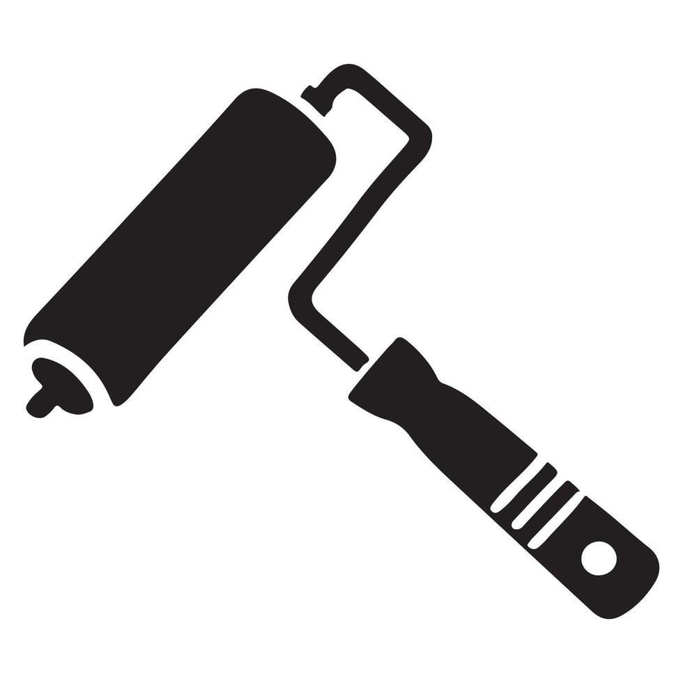Paint Roller Silhouette Icon for DIY and Painting Projects vector