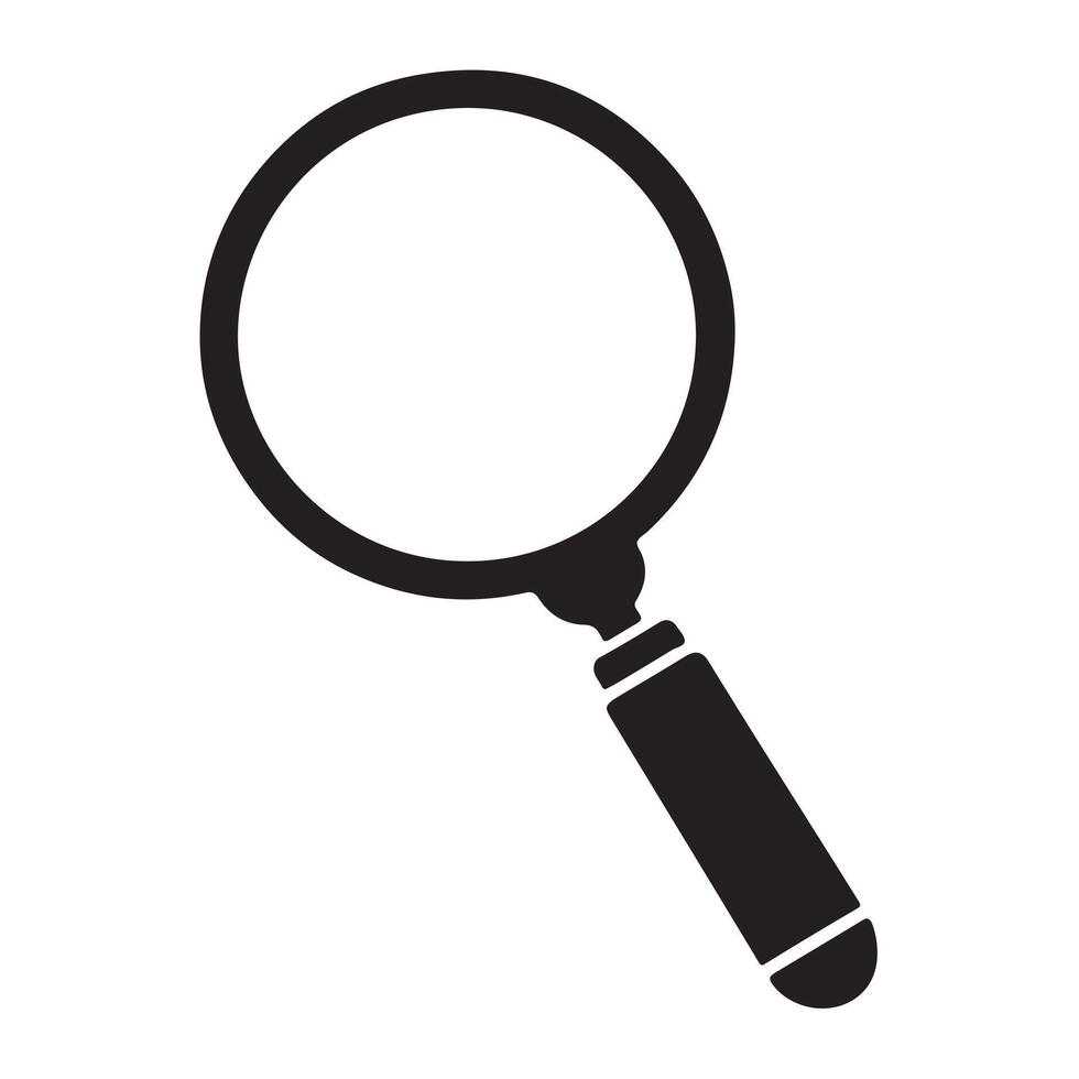 Magnifying Glass Icon Black Silhouette Illustration for Website Design vector