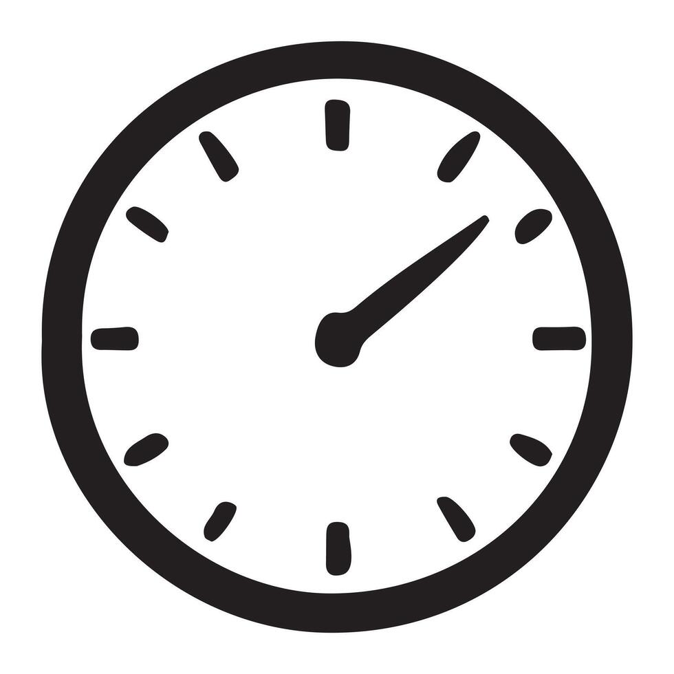 Simple Clock Silhouette Illustration Graphic vector