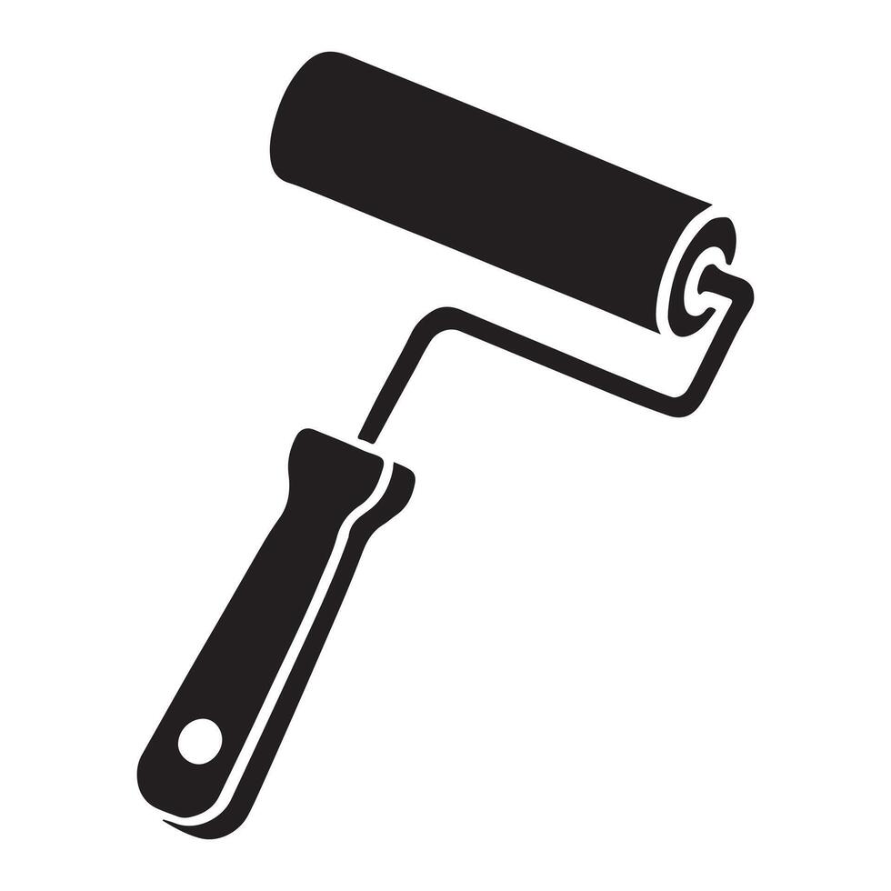 Angled Paint Roller Illustration for Painting and Decorating vector