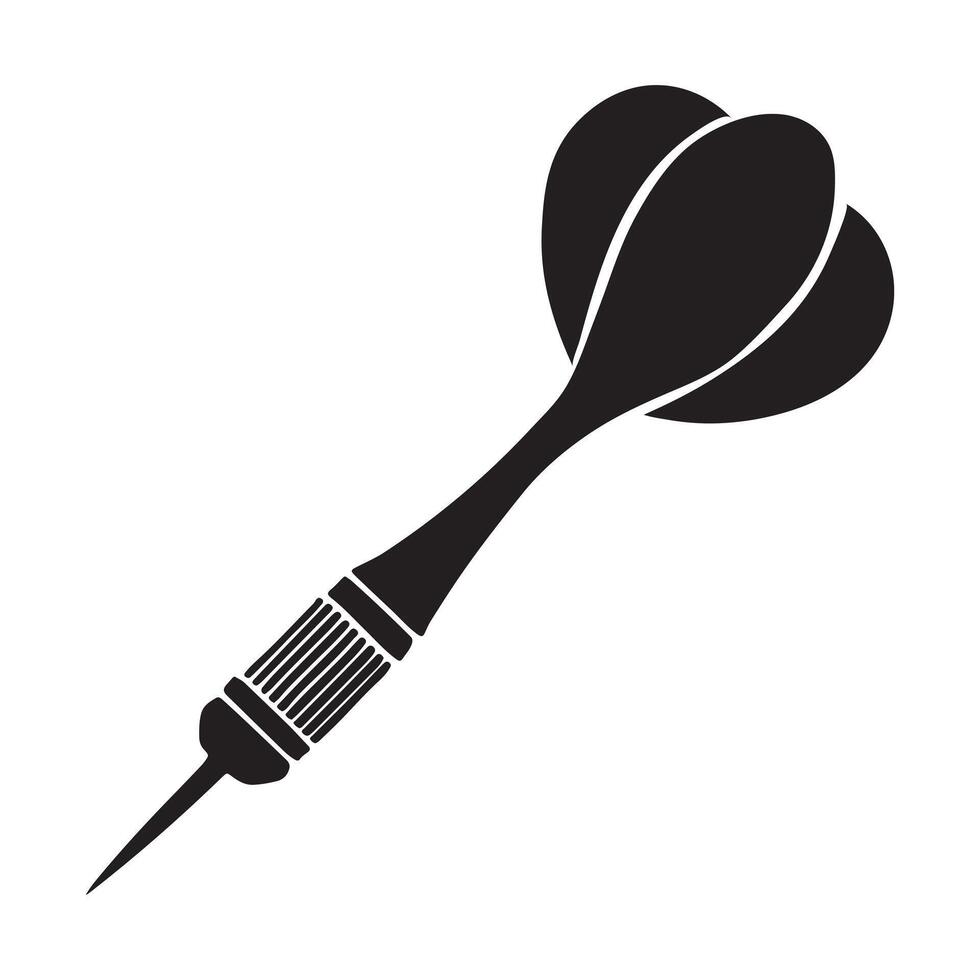 Professional Dart Silhouette Icon Design for Games and Sports vector