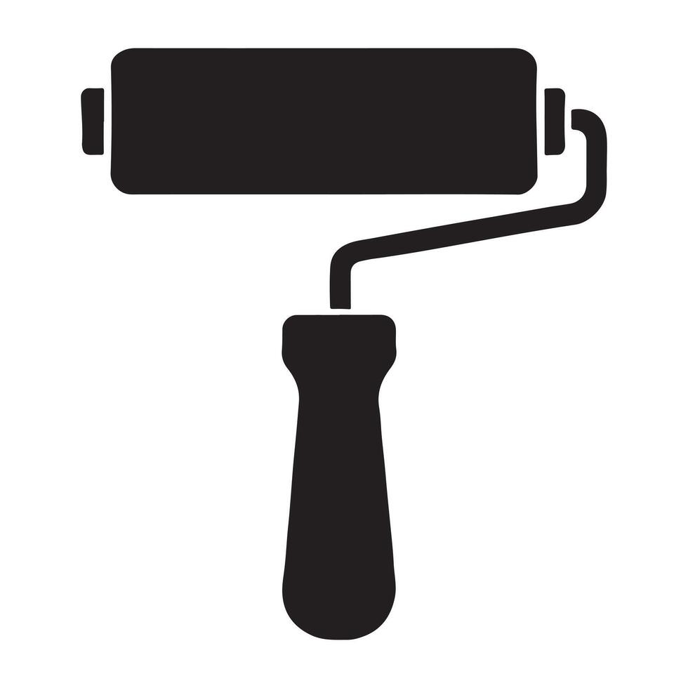 Simple Silhouette Illustration of a Paint Roller Tool for Painting Projects vector