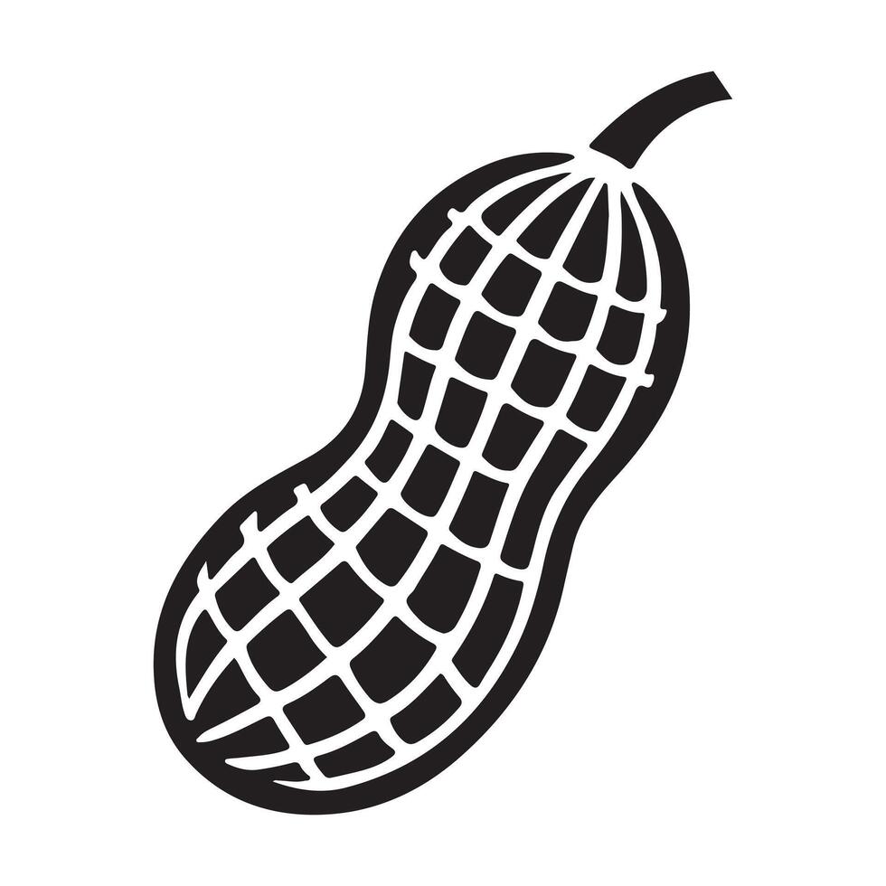Peanut in Shell Silhouette Illustration Graphic vector