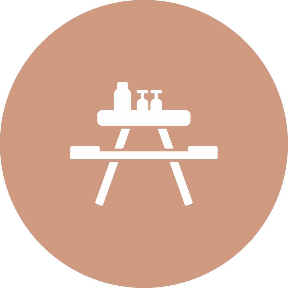 Picnic Table Icon Design Symbol vector
