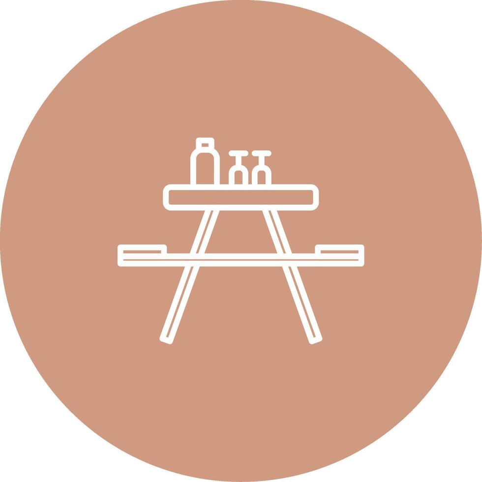 Picnic Table Icon Design Symbol vector