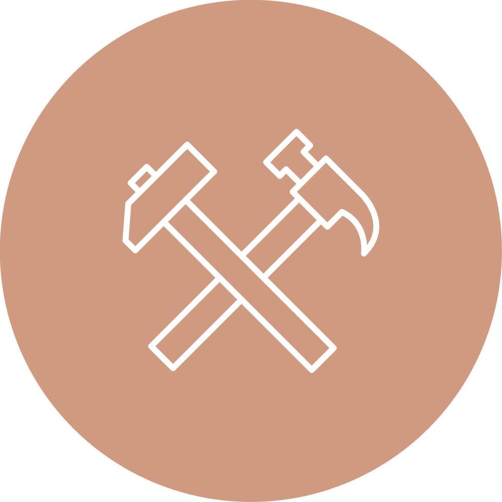 Crossed Hammers Icon Design Symbol vector